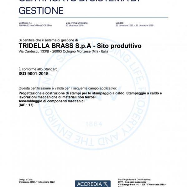 CERTIFICATO DI SISTEMA DI GESTIONE